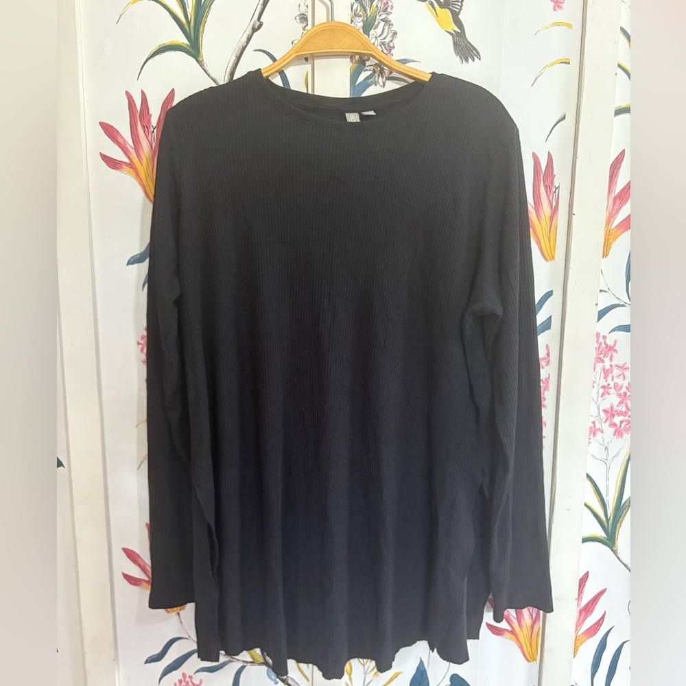 ASOS Charcoal Ribbed Knit Top